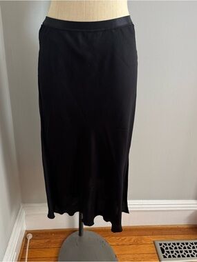 Classic Black Midi Slip Skirt